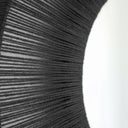 Handwoven black jute rope mirror sunburst detail