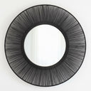 Round mirror with black jute frame design 