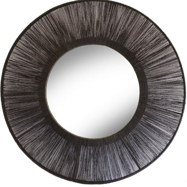 Black Jute Rope Round Mirror