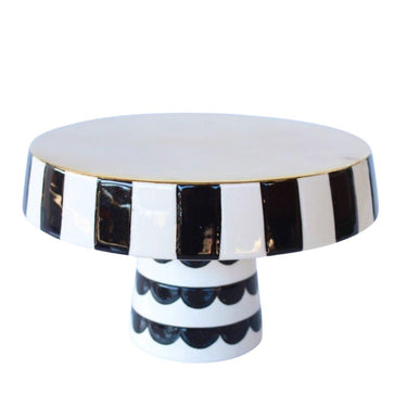 Medium large Black and White Cake Stand 

