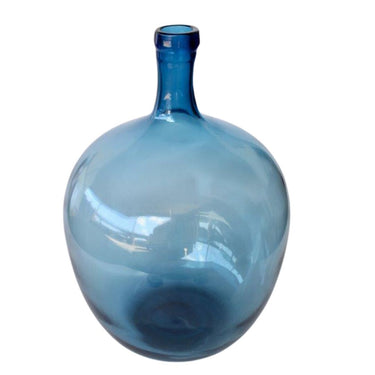 Modern blue glass vase centerpiece for flowers or branches