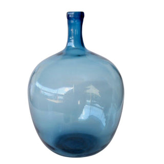 Blue Glass Bottle Vase | Large Decorative Vase