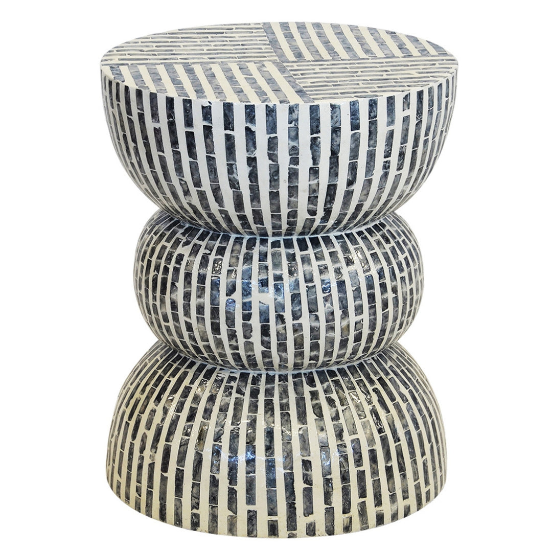 Bubble Stripe capiz Stool