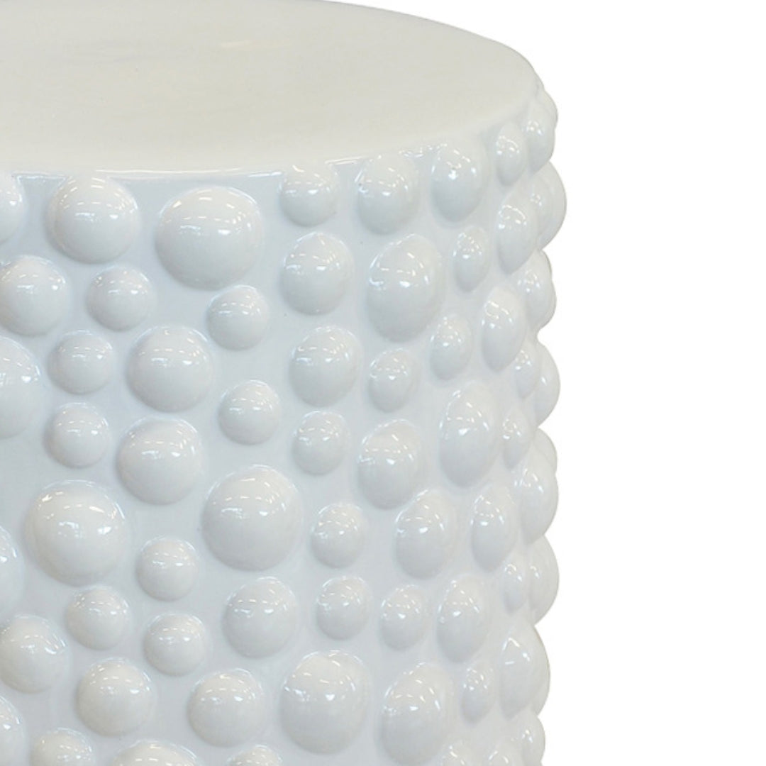 Bubble White Ceramic Stool perfect end table