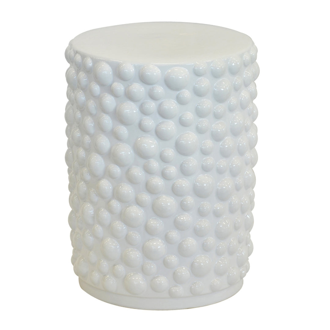 Bubble White Ceramic Stool