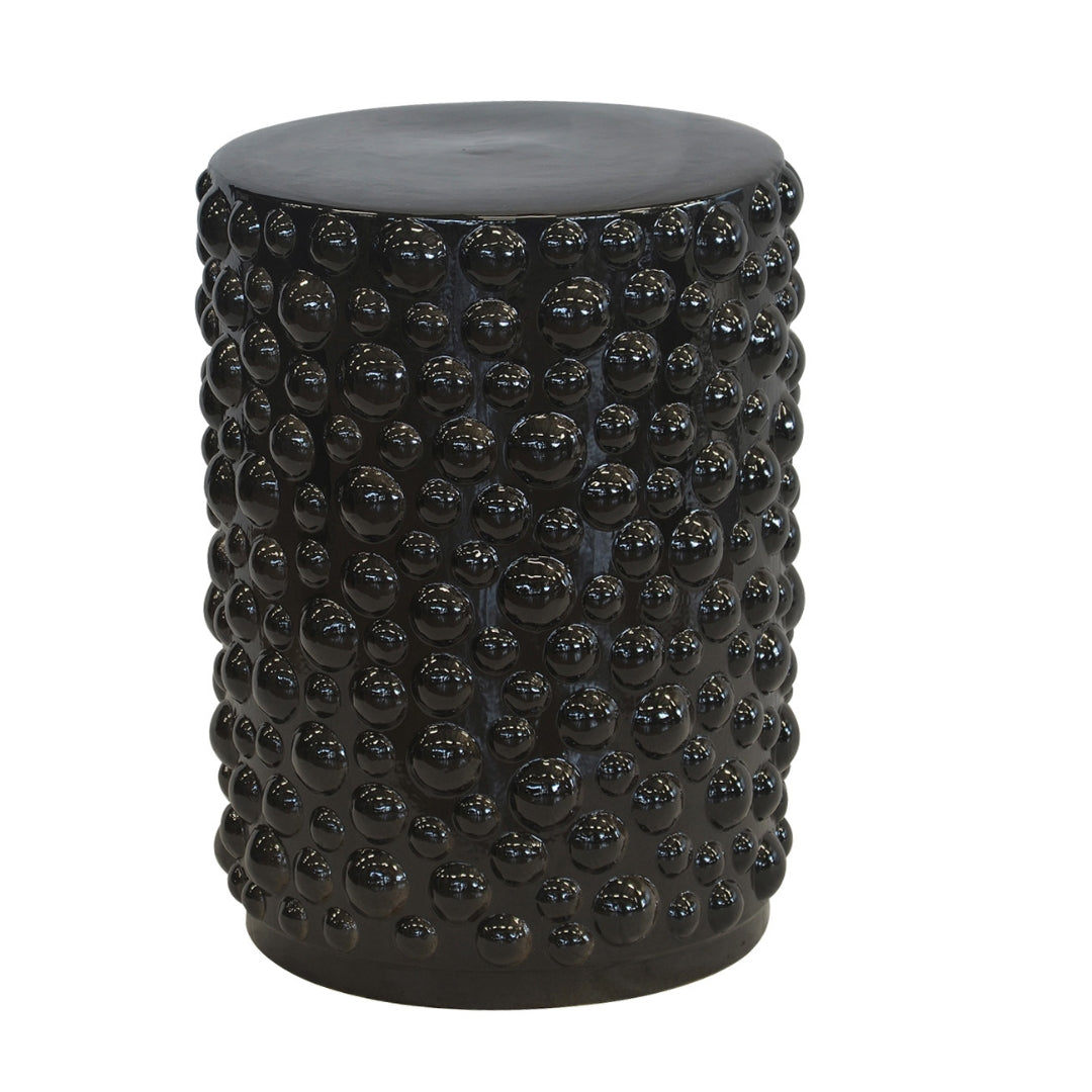 Bubble Ceramic Garden Stool in Black - Ceramic Stools by Woodka Interiors