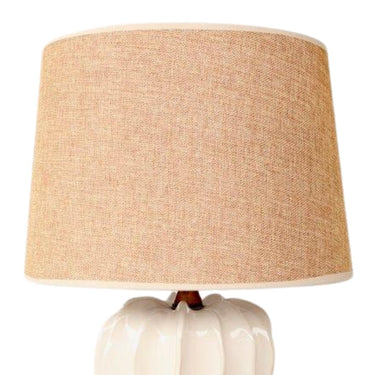 Stylish side lamp with a unique ceramic cactus design and beige shade.