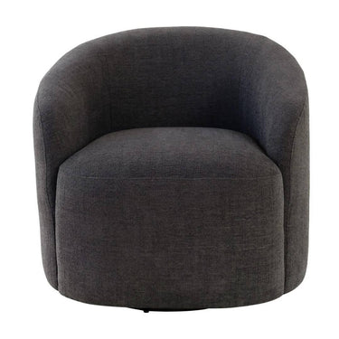 Camelot Swivel Chair sleek profile and smoky black upholstery
