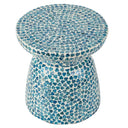 Azure Capiz Shell Stool Blue Side Table Decor side tables