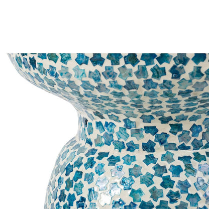 Azure Capiz Shell Stool Blue top