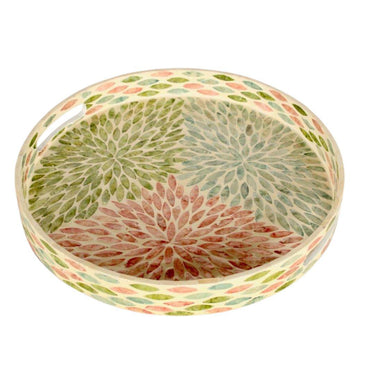 Elegant capiz tray for coffee table styling