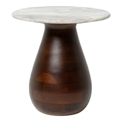 Carved Side Table in Smoulder By Woodka Interiors