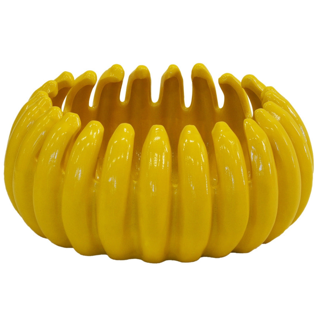 Ceramic Banana Bowl in Yellow by Woodka Interiors | Decorative Bowls