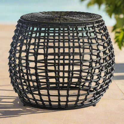 Check Black Outdoor Side Table By Woodka Interiors | Pool side table