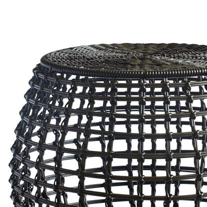 Check Black Outdoor Side Table Synthetic by Woodka Interiros 