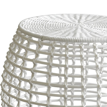 Check White Outdoor Side Table - Woodka Interiors