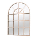 Classic Birch Arched Windowpane Wall Mirror