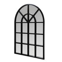 Classic Black Arched Windowpane Wall Mirror