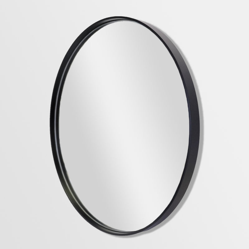 Classic Black Round Mirror Woodka Interiors