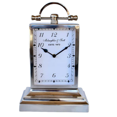 Sleek desk clock with classic design, ideal for office or home decor. Available online at Woodka Interiors South Africa.