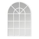 Classic White Arched Windowpane Wall Mirror