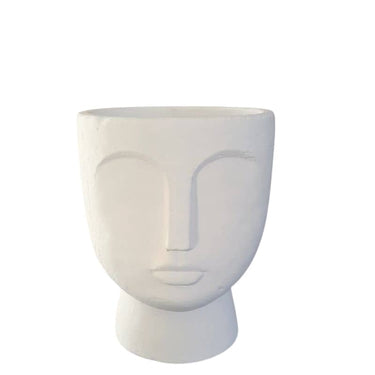 Concrete face Planter White Small