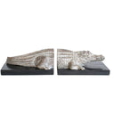  crocodile bookends – stylish decorative bookends for modern home decor.