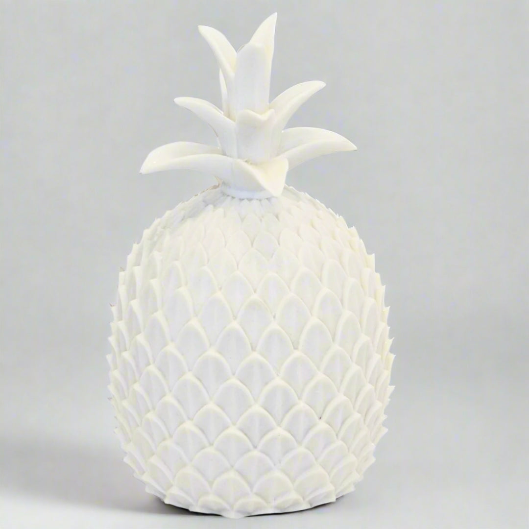 Decorative White Pineapple in Resin