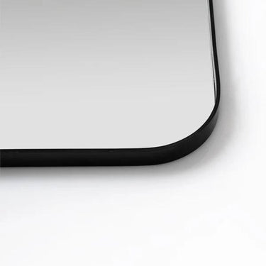 Deep Frame Black Rectangle Mirror Eounded edge