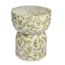 Diabolo Side Table with Capiz shell mosaic in green and cream