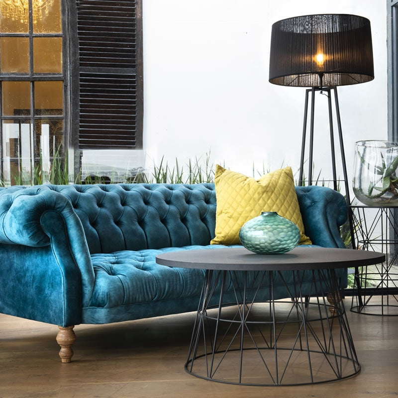 round coffee table in living room 