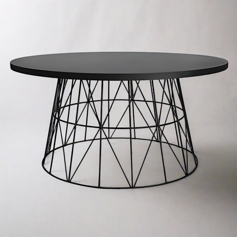 Round Top Black Coffee Table by Woodka Interiors