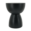 Drum outdoor side table resin black