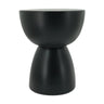 Drum outdoor side table resin black