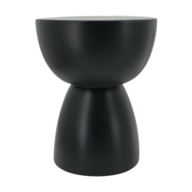 Drum outdoor side table resin black