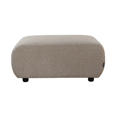 side vew  of Echo Ottoman in Hertex Pascal Linseed with a rectangular shape and rounded corners