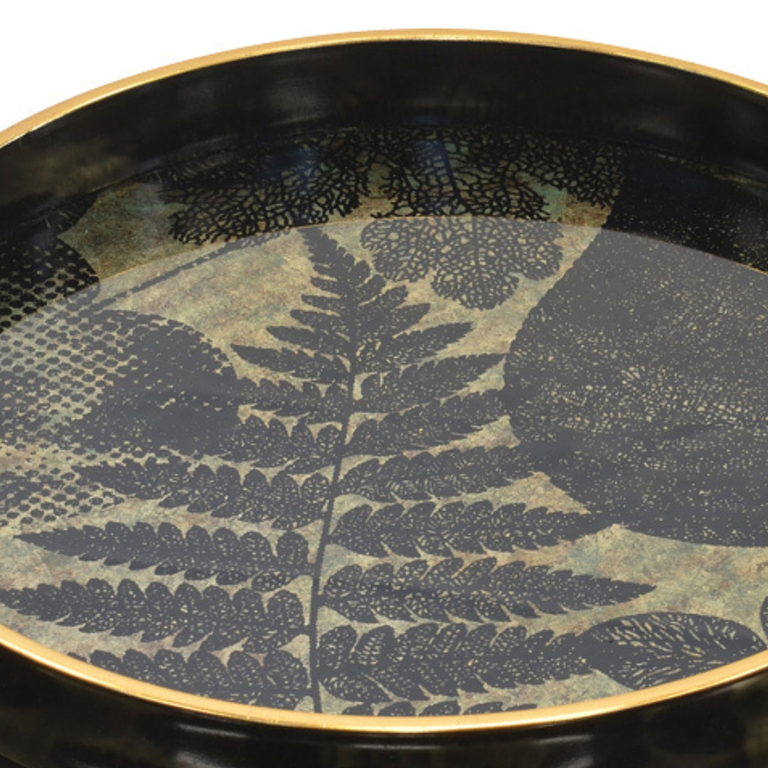 Fern Glass Round Tray Set of 2 By Woodka Interiors Decor Trays