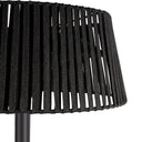Close-up of the weather-resistant ash black wicker shade on the Fireglow patio heater and lamp