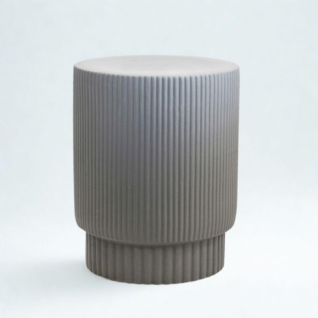 Fluted Side Table - Grey