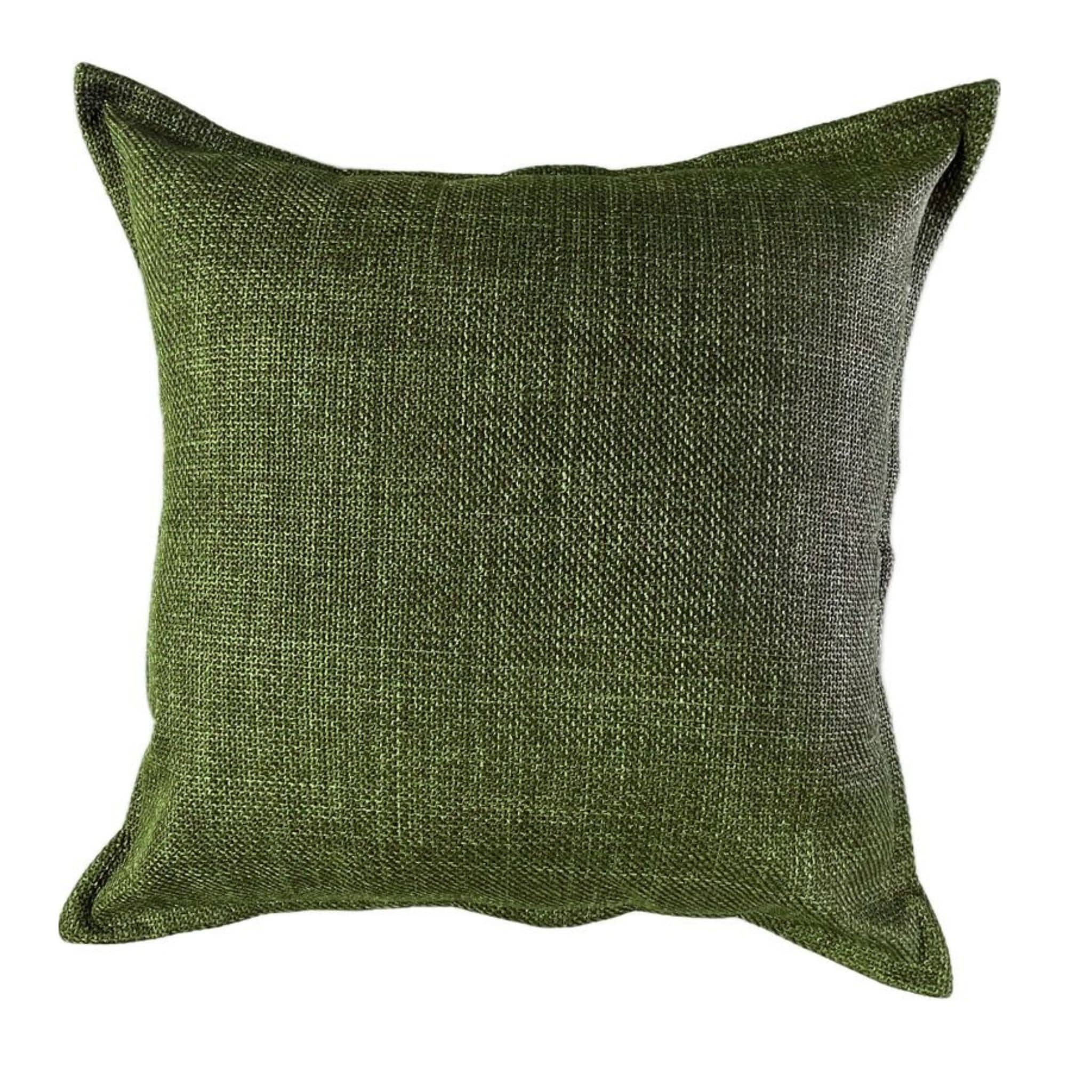 Forest Moss 60x60cm deep green solid textured scatter cushion with a weave.