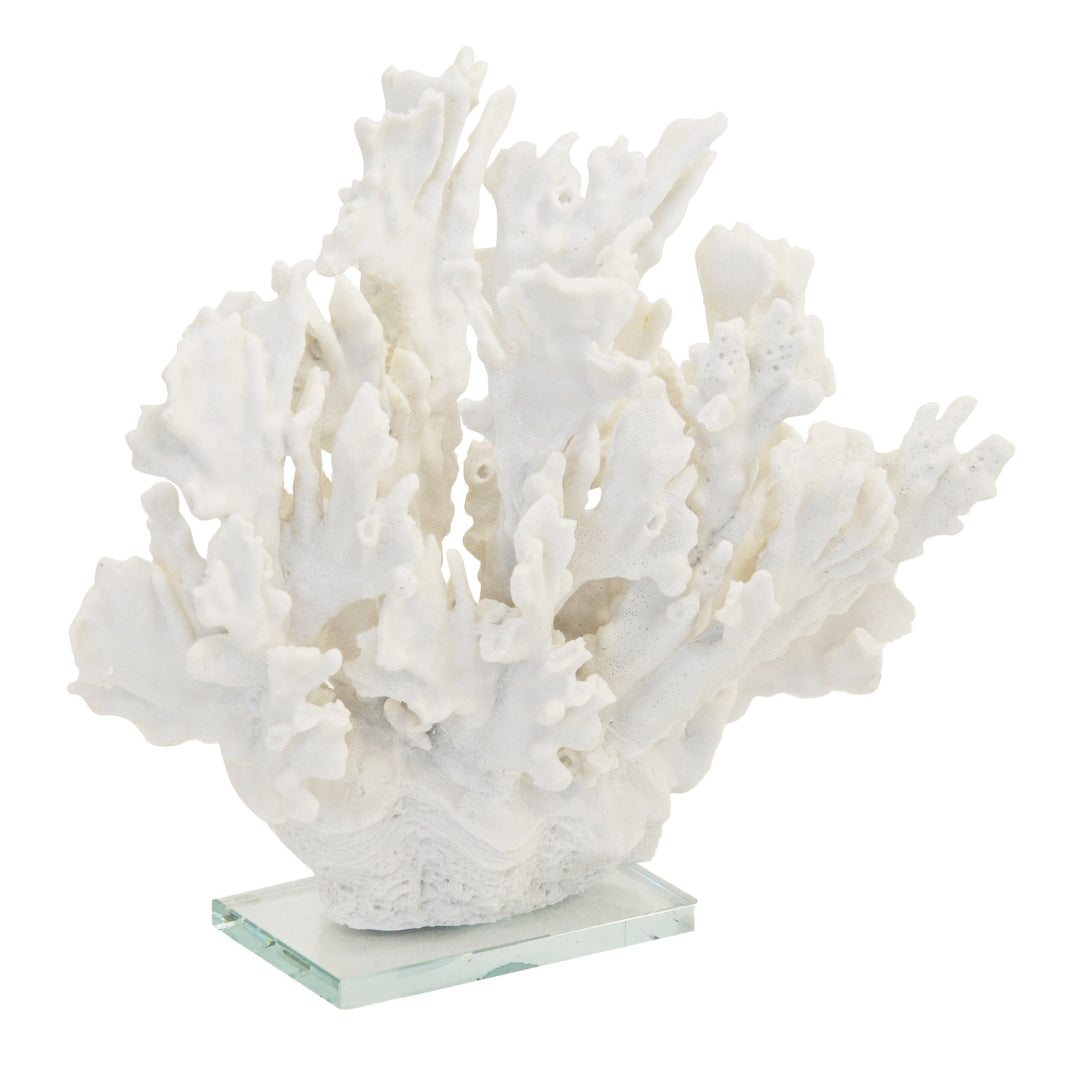 Fox Decorative Coral on Glass Stand By Woodka Interiors