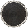 French Riviera Round Rug with bold center and banded edge trim in Noir