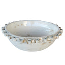 Ceramic centerpiece bowl for dining tables with off-white color, perfect for farmhouse-style decor.