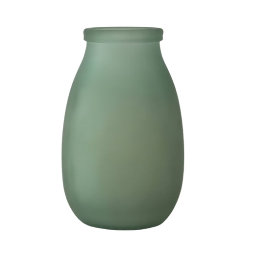 Frosted Green Glass Vase by Woodka Interiors