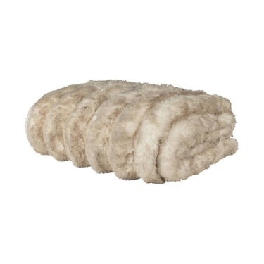 Woodka Interiors Furrow Faux Fur Throws in Chinchilla