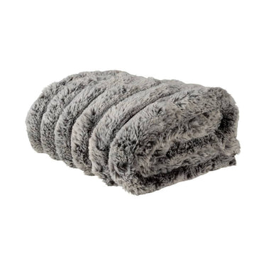 Woodka Interiors Furrow Faux Fur Throws - in Wolf 