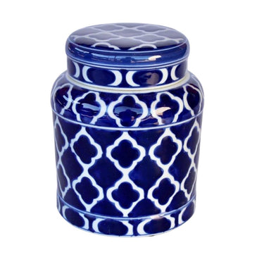 Geo Ceramic Jar With Lid