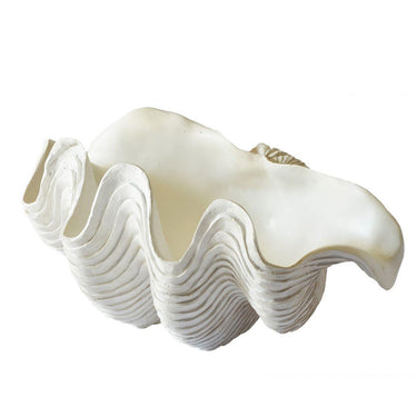 giant clam shell decor made from resin with realistic inner gloss and textured outer shell