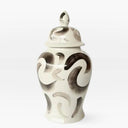 Black Swirls Ginger Jar | Decorative Ceramic Vase