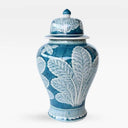 Ginger Jar White Leaf Design 43cm